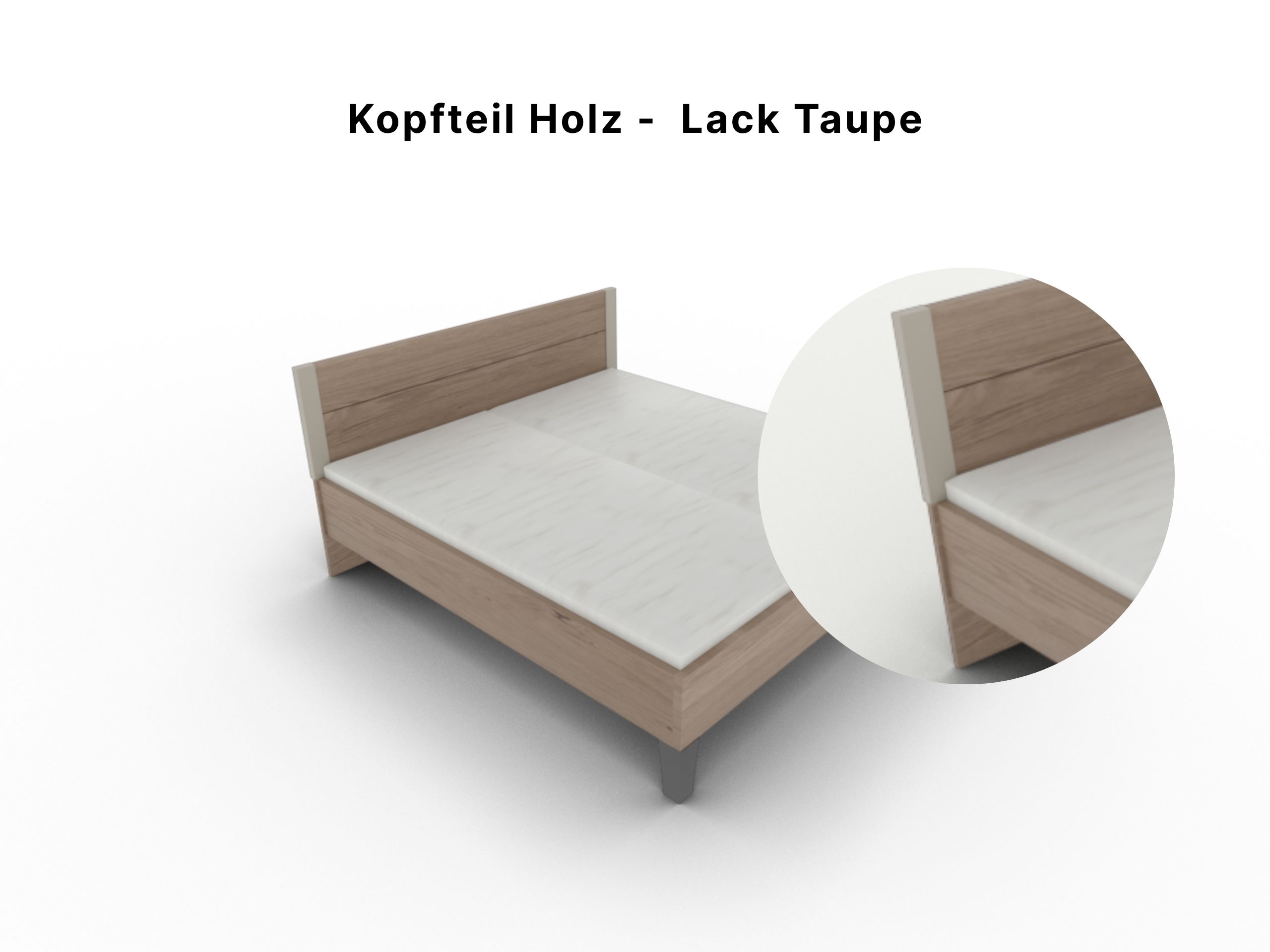 Disselkamp Callao KTH Doppelbett Balkeneiche Akzent Lack Taupe