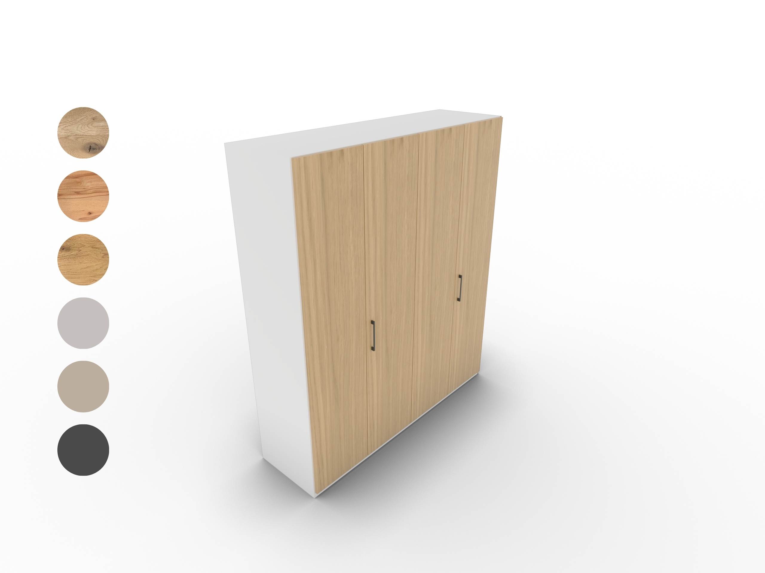 Disselkamp CD Studioline Kleiderschrank 4-trig Lack weiss Front Wildeiche