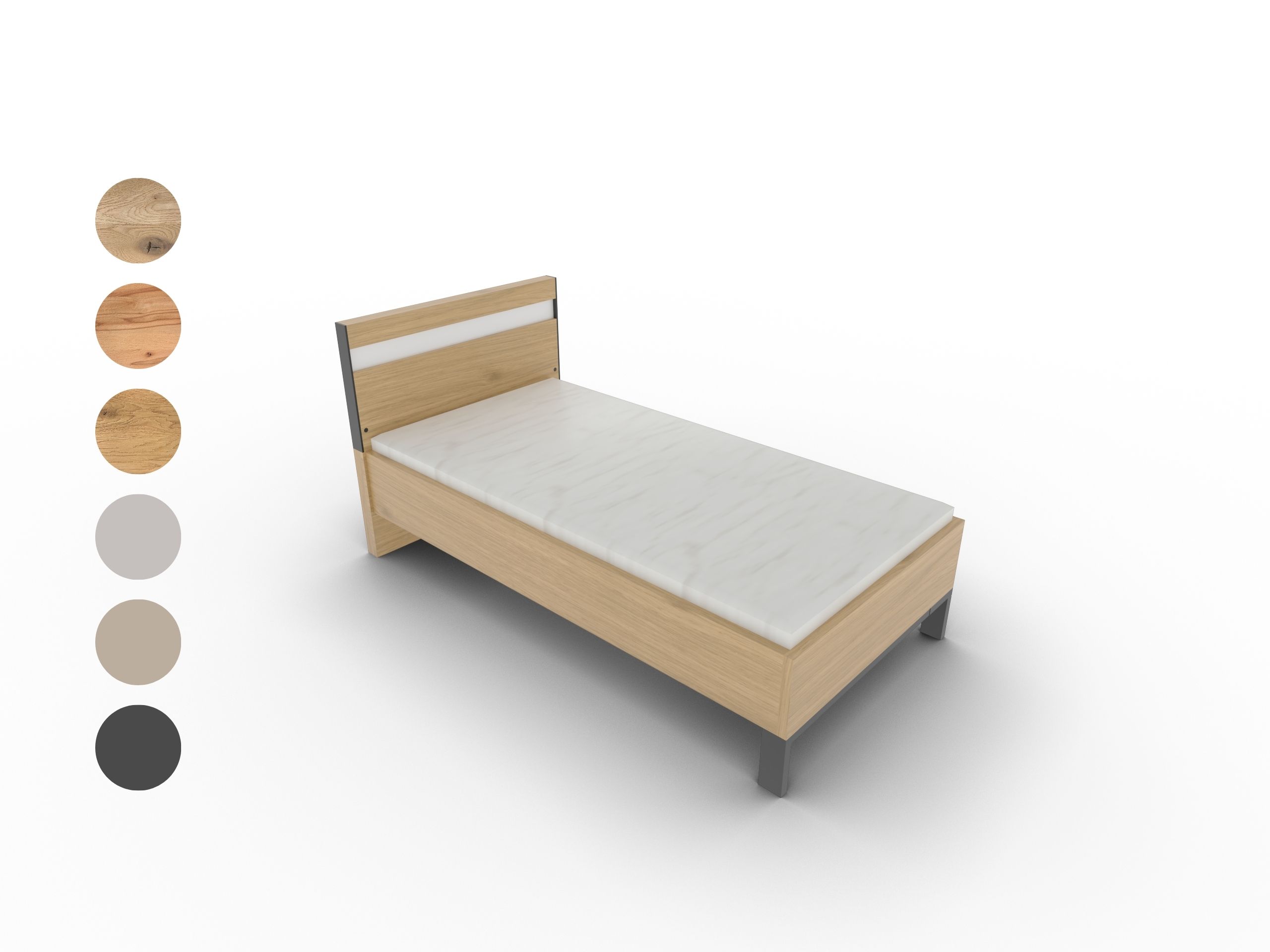 Disselkamp Einzelbett Kopfteil Multicolor Anthrazit Wildeiche PG 2 827338