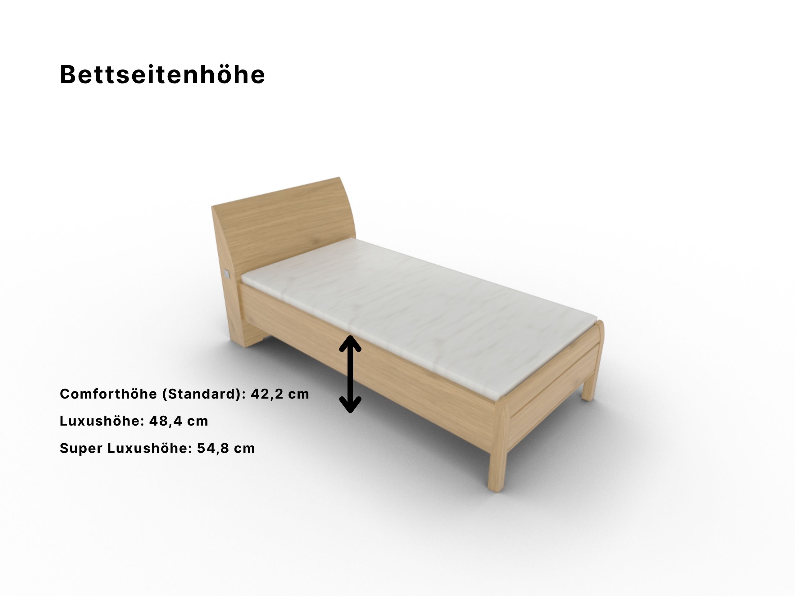 Disselkamp Comfort V Einzelbett KT Bogen_Wildeiche_Bettseitenhoehe