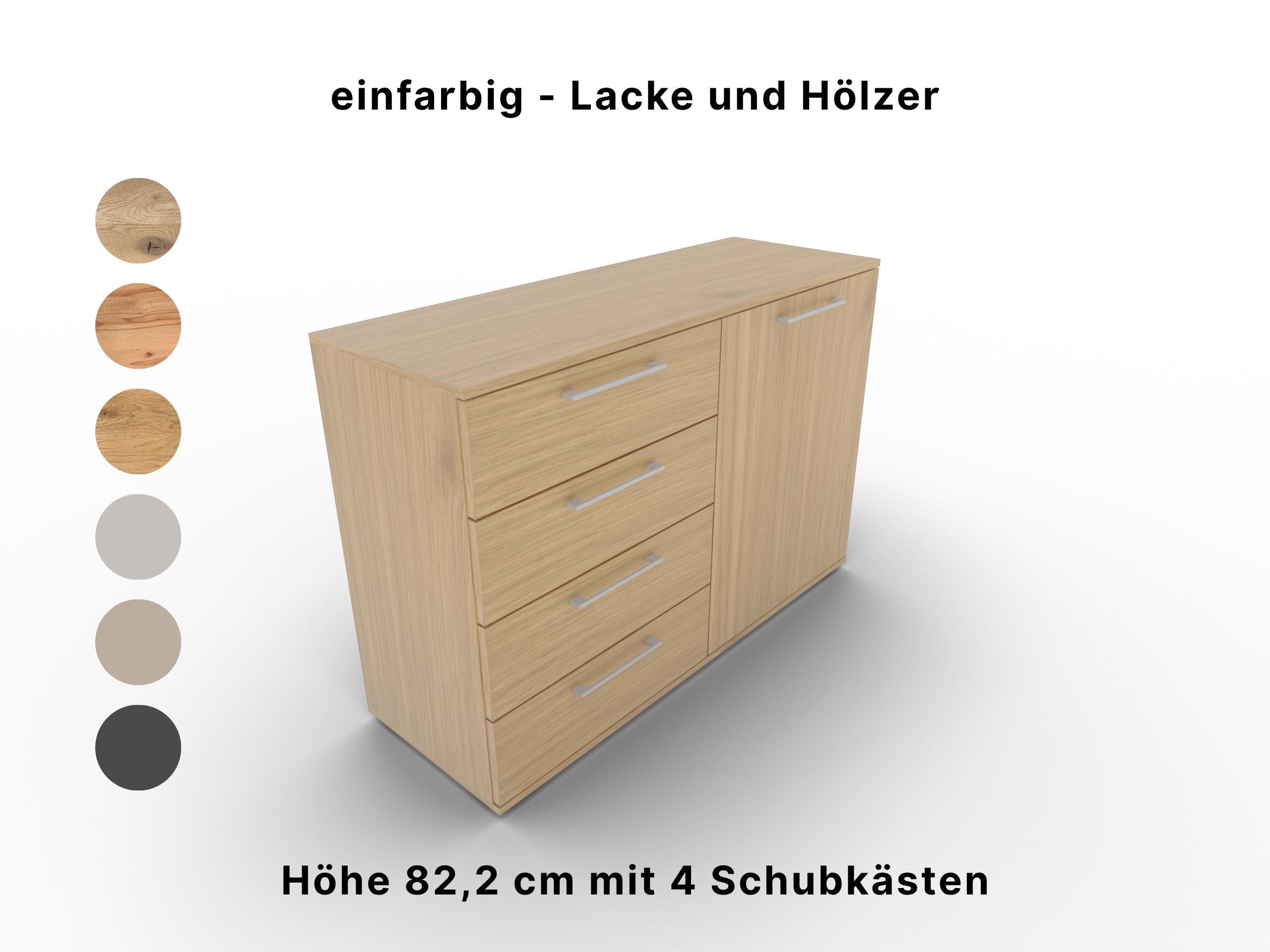 Disselkamp Kombikommode 4SK einfarbig Lacke und Hölzer