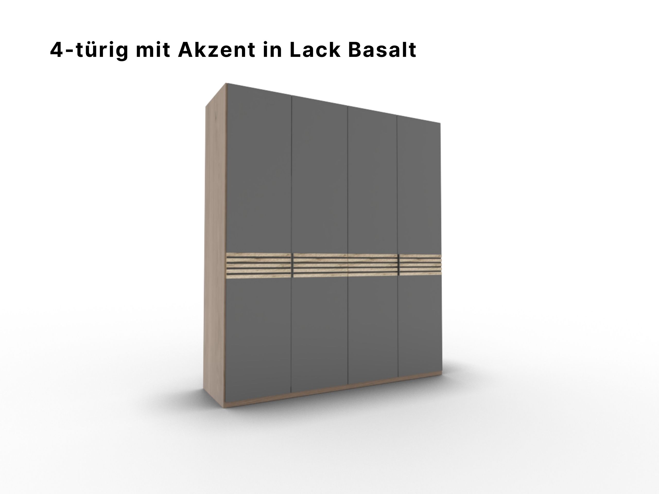 Disselkamp Cabrillo Schrankftont 3 4-tuerer Lack Basalt