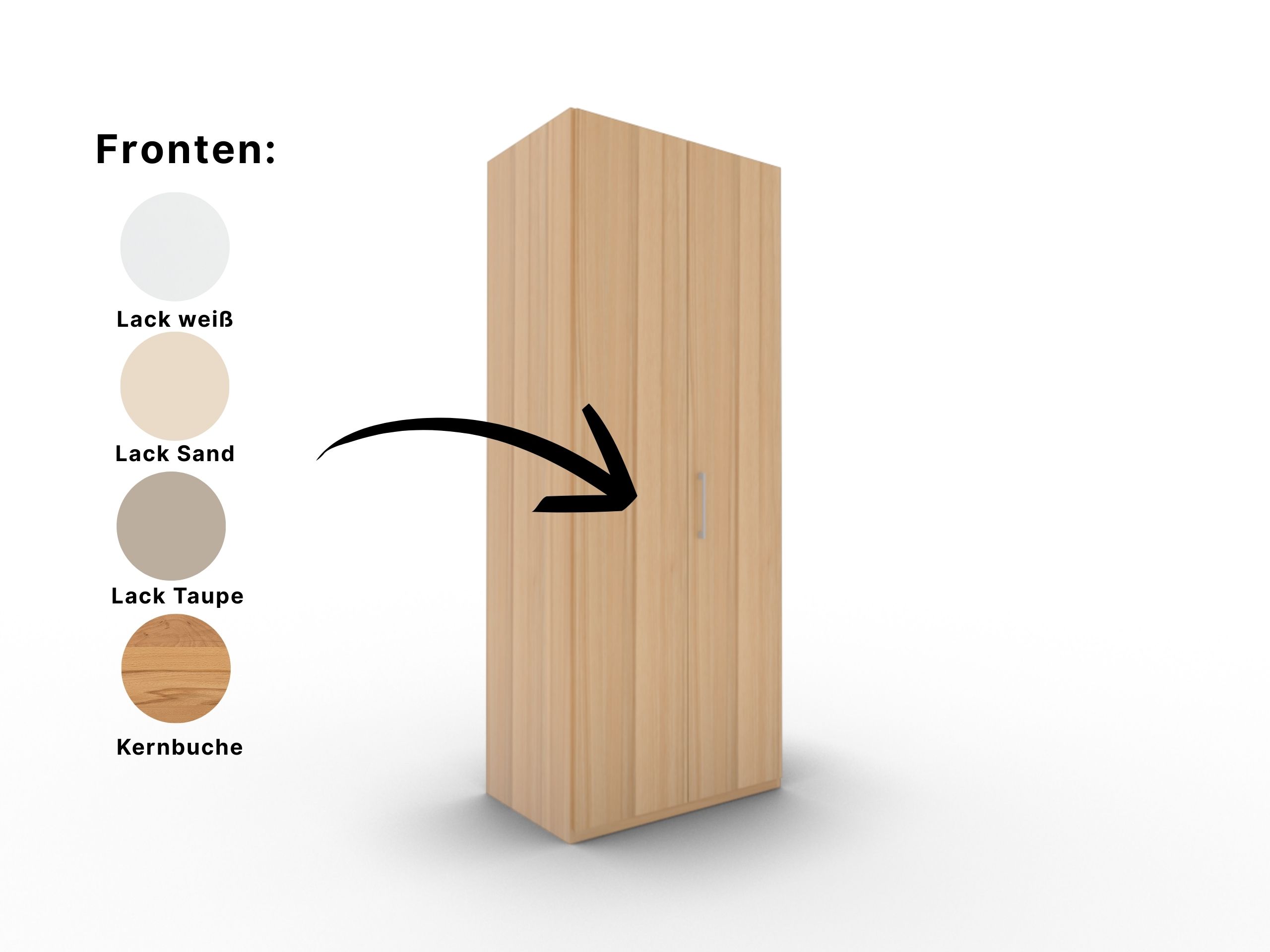 Disselkamp Comfort V Kleiderschrank Schrankfront 2 PG1_Kernbuche_Fronten_2T