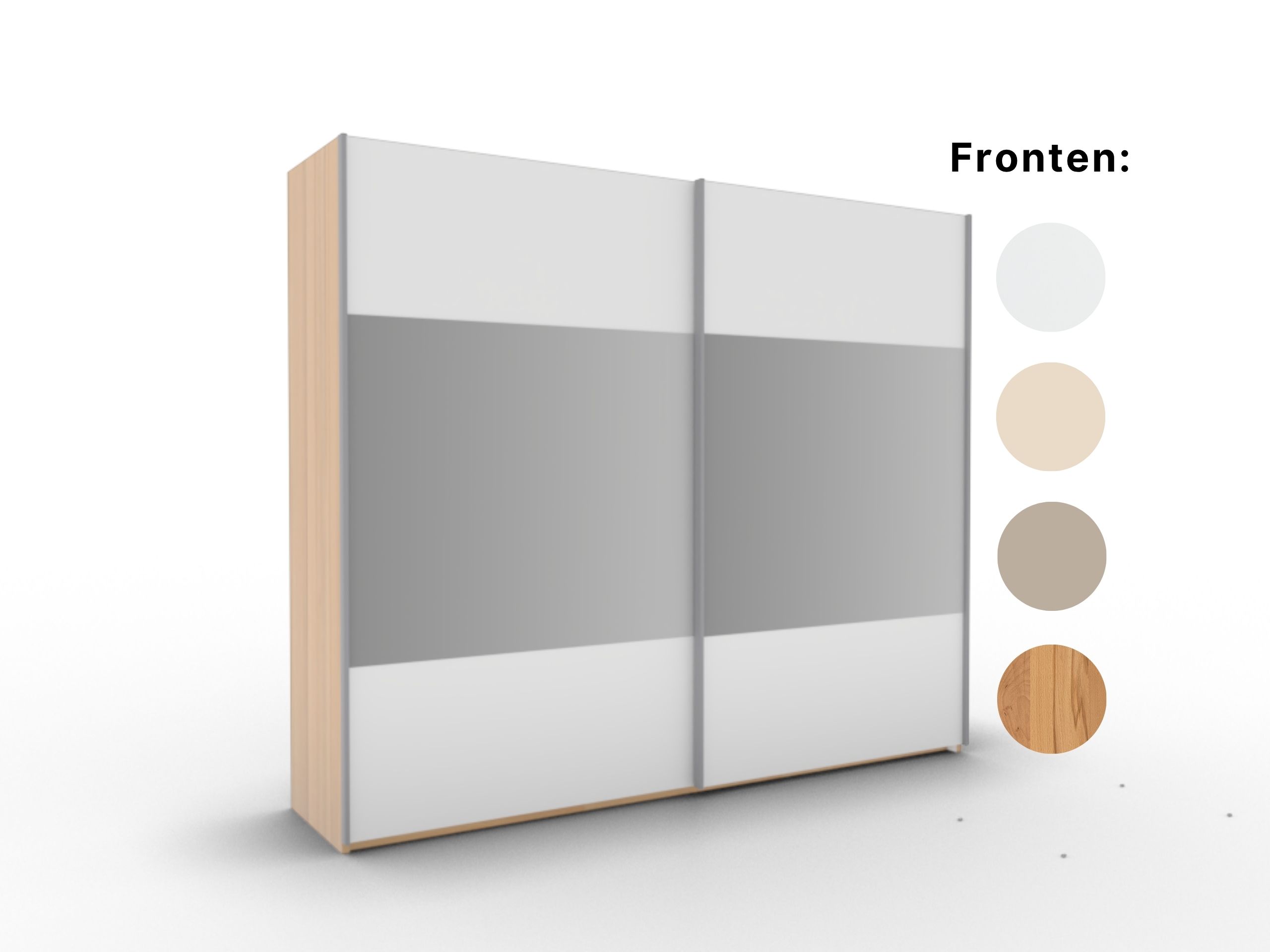 Disselkamp Comfort V Schwebeturenschrank PG 1 Kernbuche 4 x Absetzung, 4 x  Spiegel