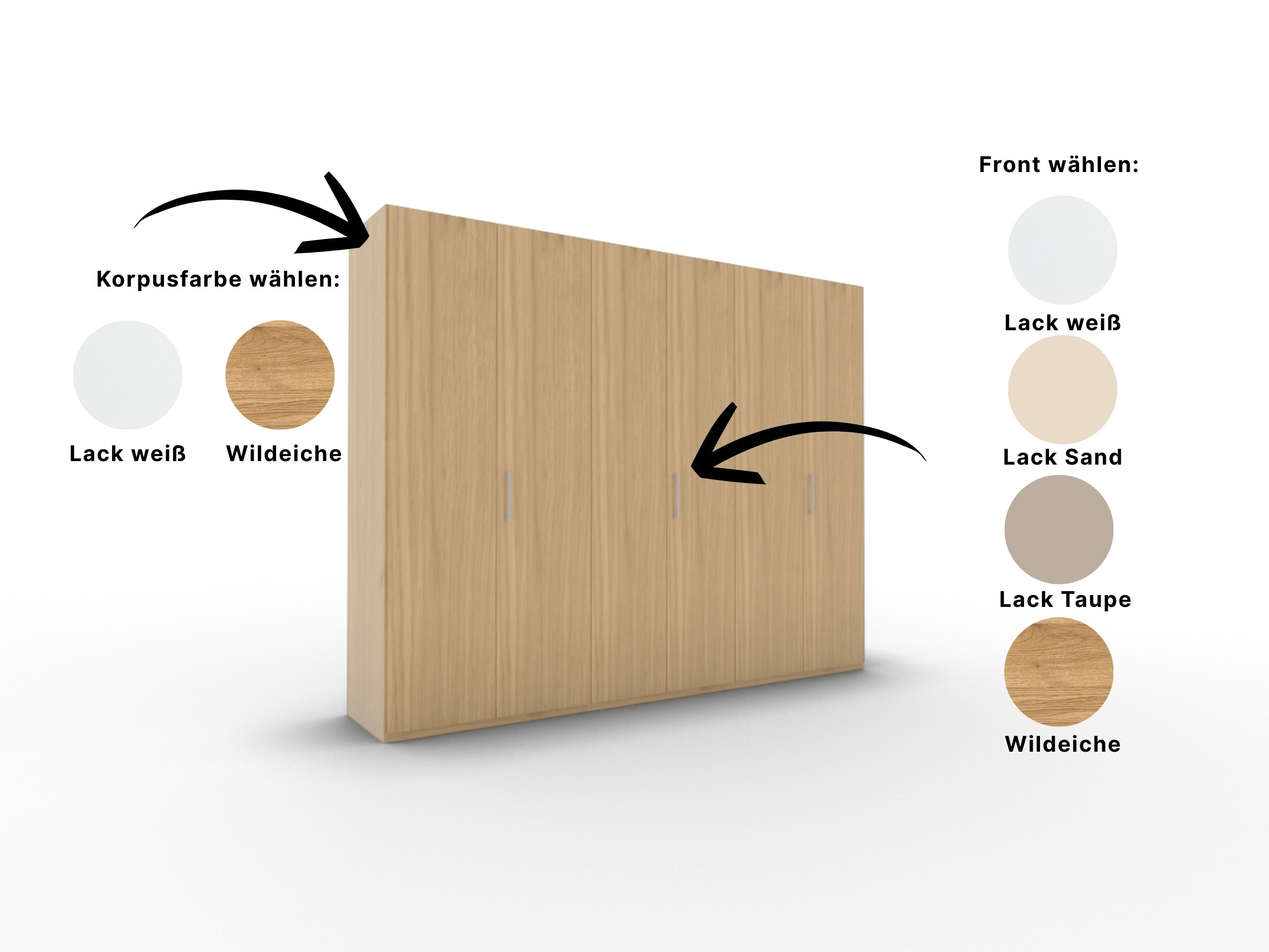 Disselkamp Comfort V Kleiderschrank Schrankfront 2 PG2_Wildeiche Korpus und Front waehlbar_6T
