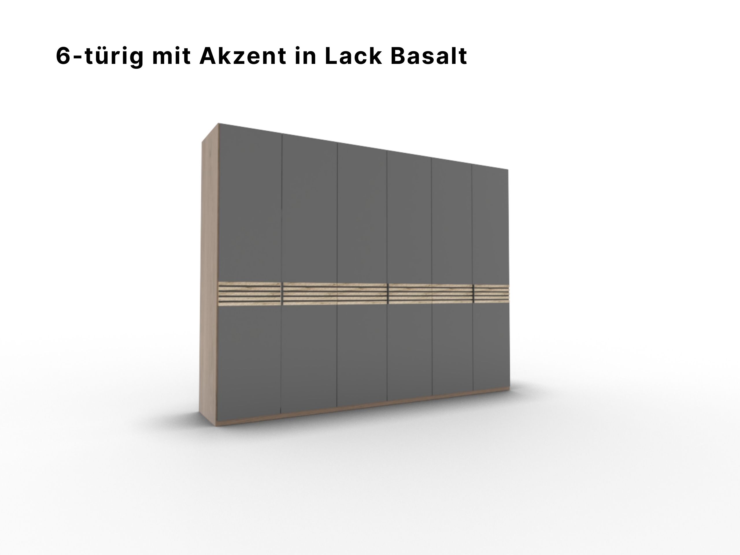 Disselkamp Cabrillo Schrankftont 3 6-tuerer Lack Basalt