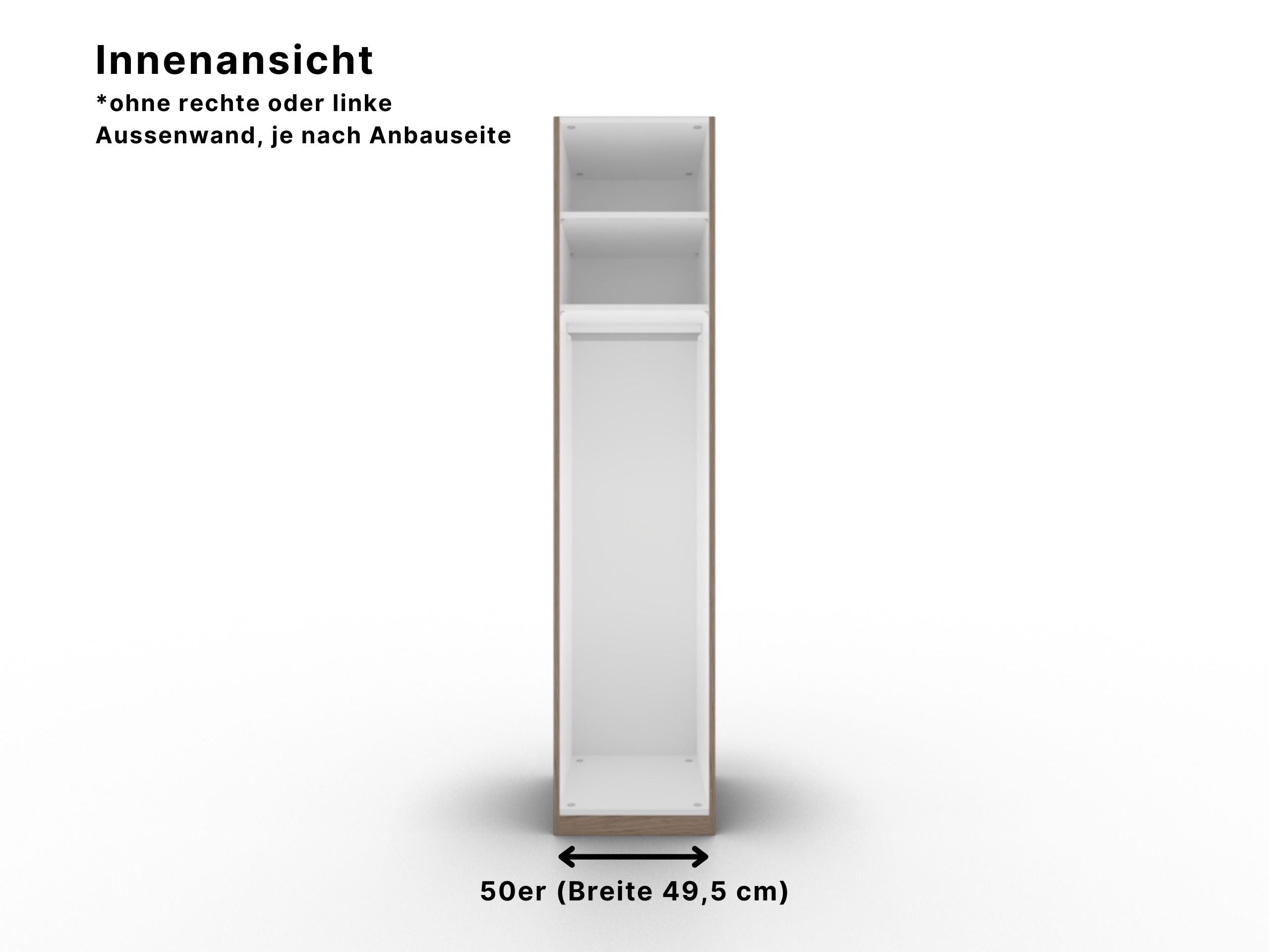 Disselkamp Cabrillo Anbauschrank 1-tuerig Front mit Bauchbinde_Innenansicht