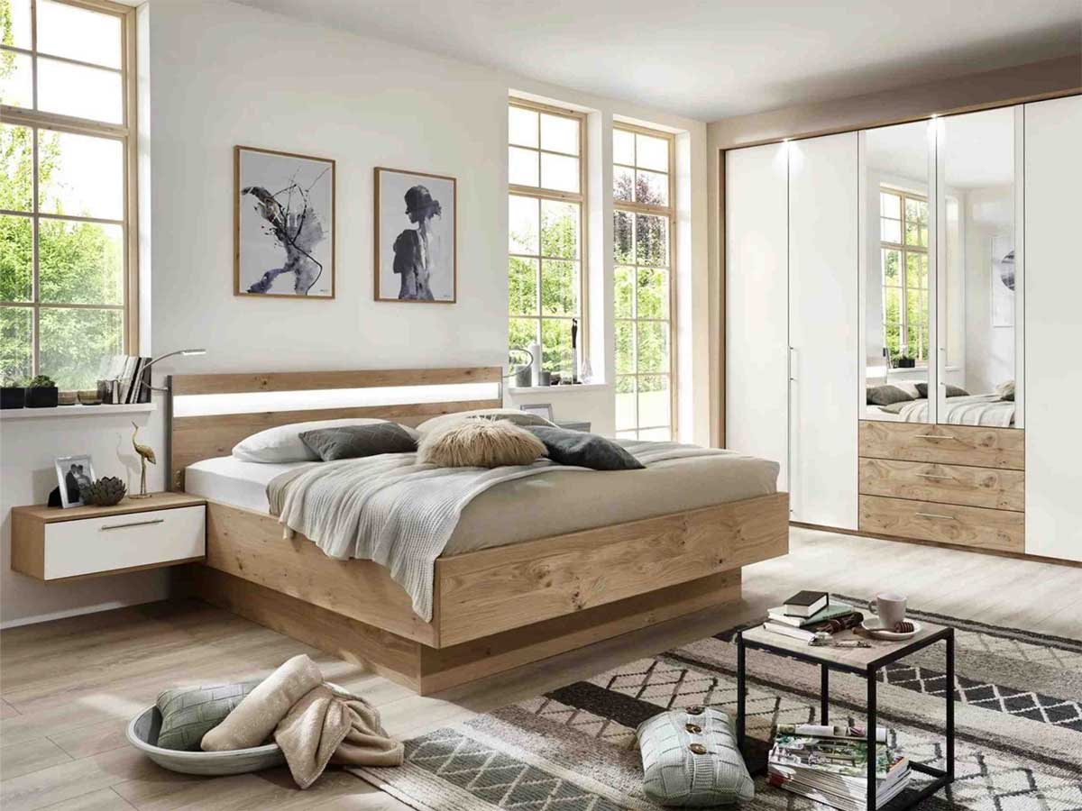 Millieubild-Disselkamp-CD-Studioline-Balkeneiche-Kopfteil-Multicolor-und-Drehtuerenschrank