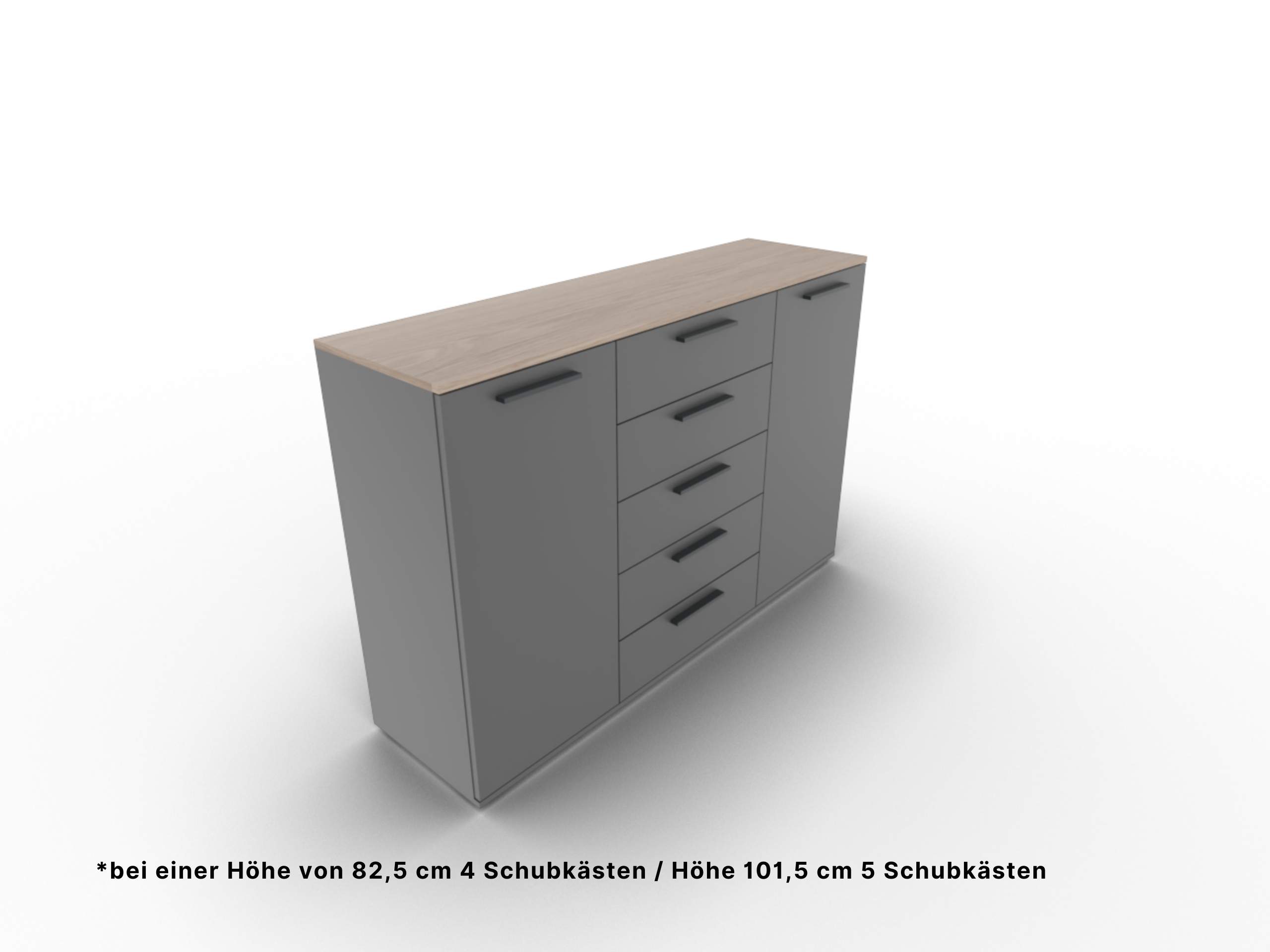 Disselkamp Cuneo Superkombikommode U-Linie_Lack Basalt