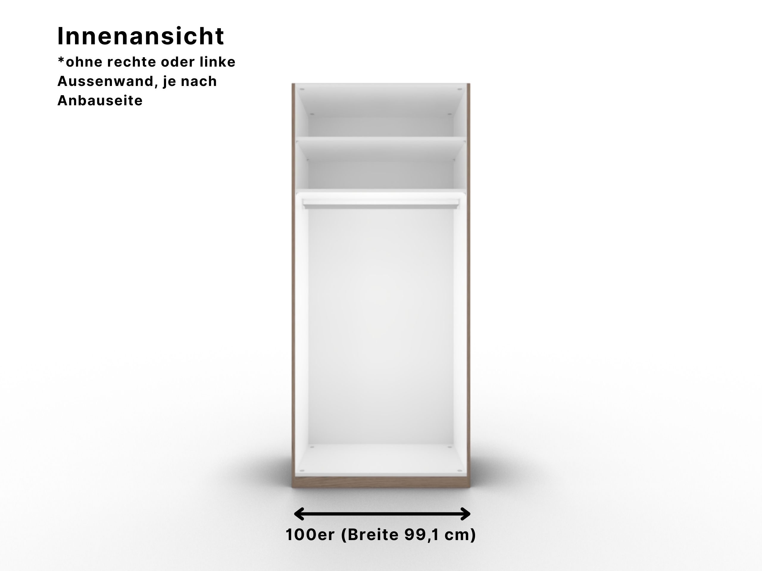 Disselkamp Cabrillo Anbauschrank 2-tuerig Front schlicht_Innenansicht