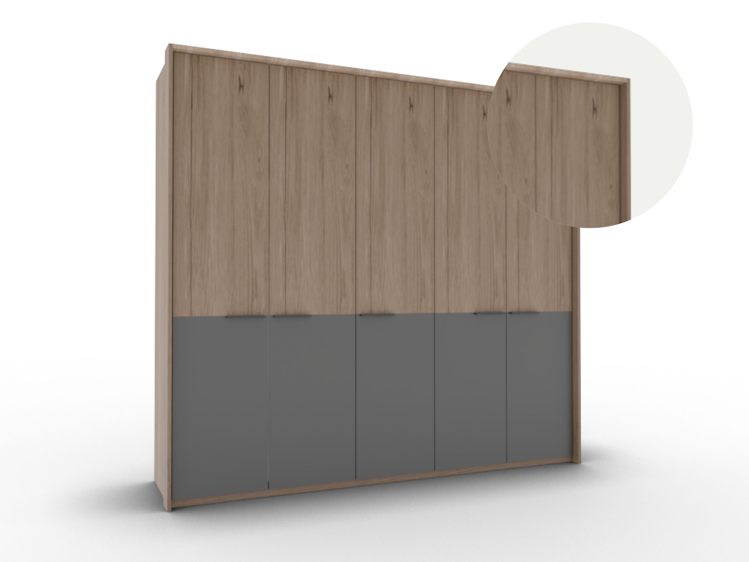 Disselkamp Cuneo Kleiderschrank mit Passepartout Lack Basalt Cover