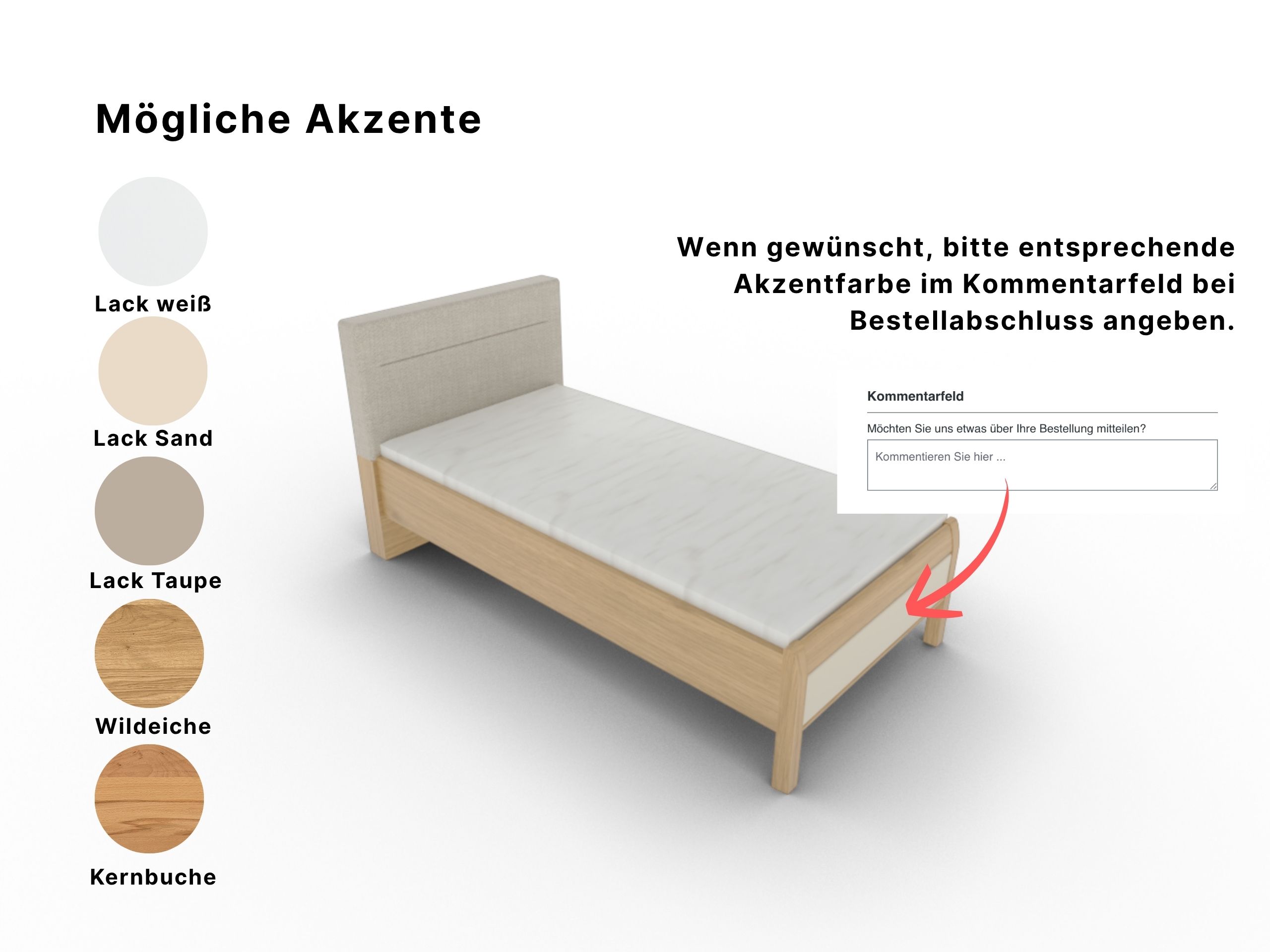 Disselkamp Comfort V Einzelbett KT Polster Linero_Echtholz furniert_Akzente