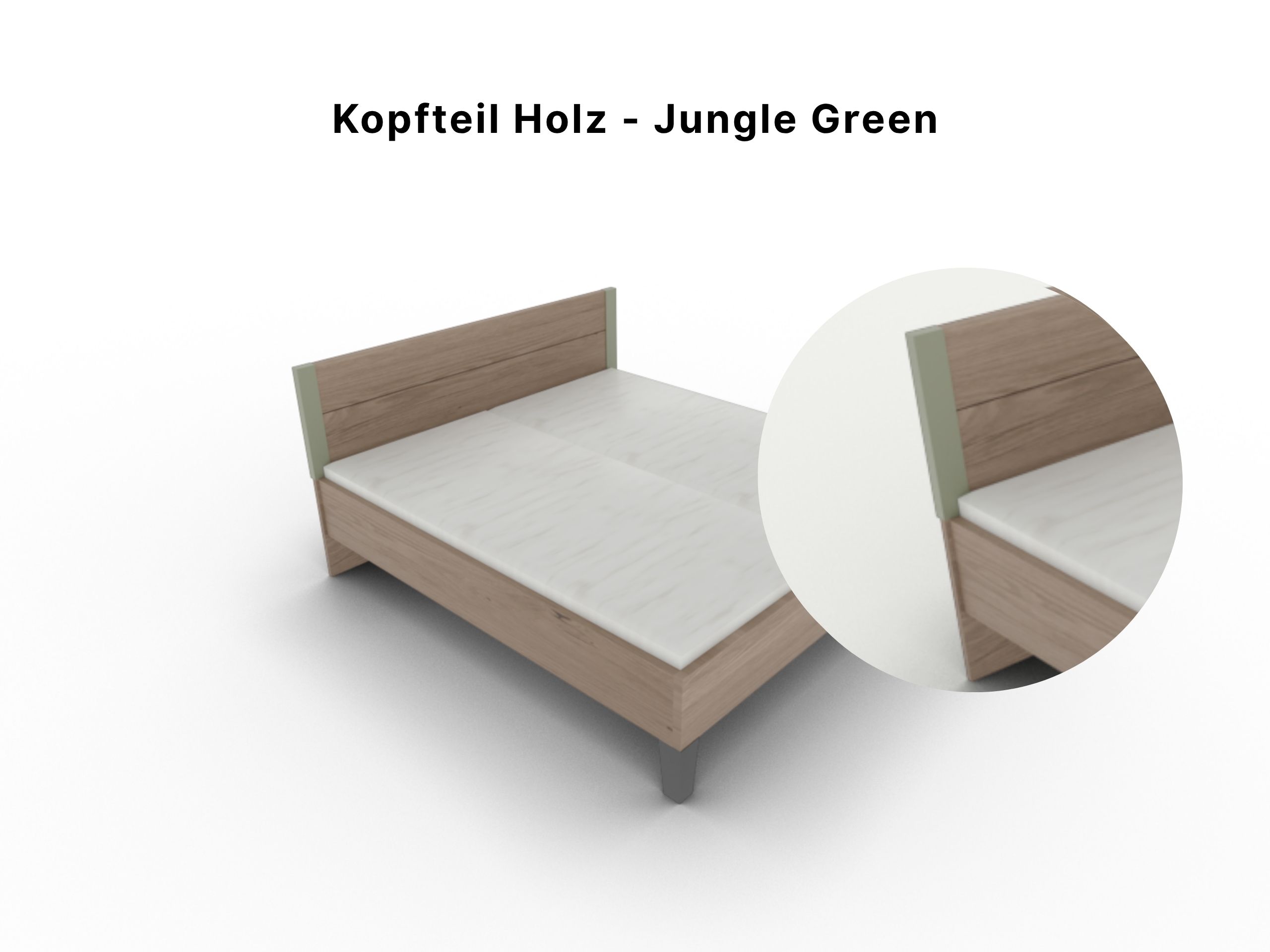 Disselkamp Callao KTH Doppelbett Balkeneiche Akzent Jungle Green