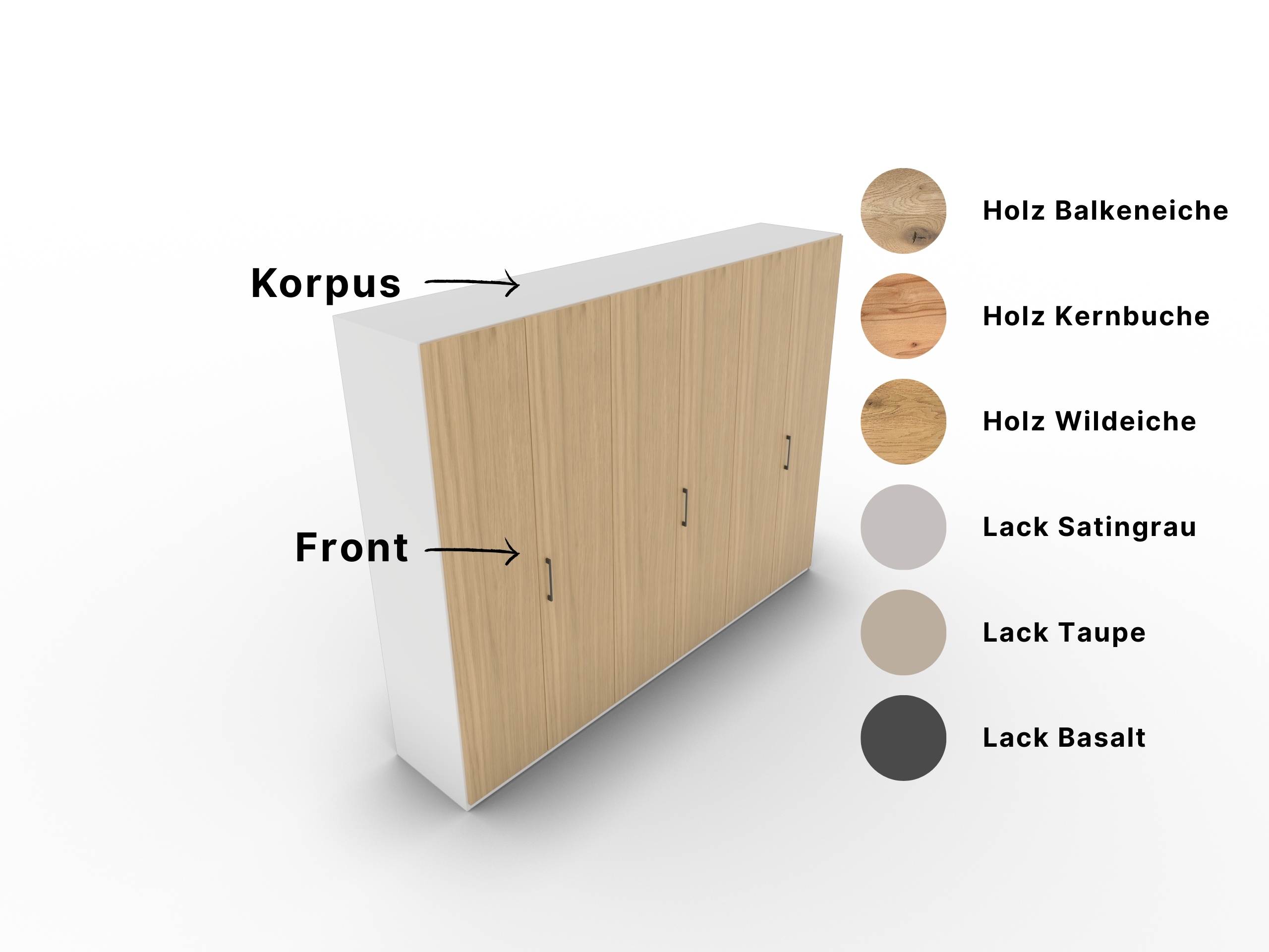 Disselkamp CD Studioline Kleiderschrank 6-trig Lack weiss Front Wildeiche (2)